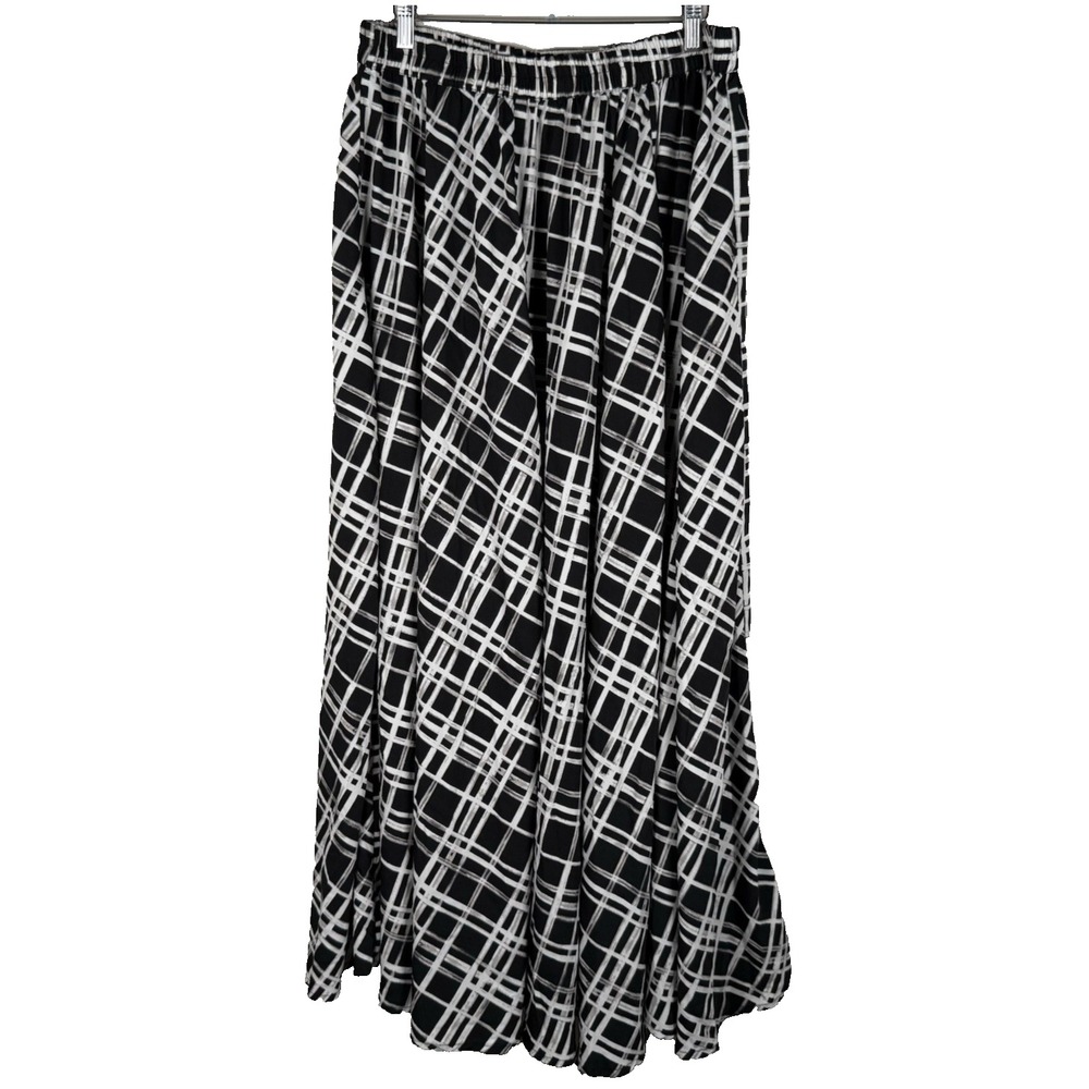 C Est 1946 Cato‎ Black White Midi Skirt Women's Plus 14W / 16W Whimsigoth Flowy